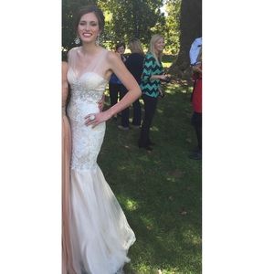 White Lace / Beaded Prom Dress